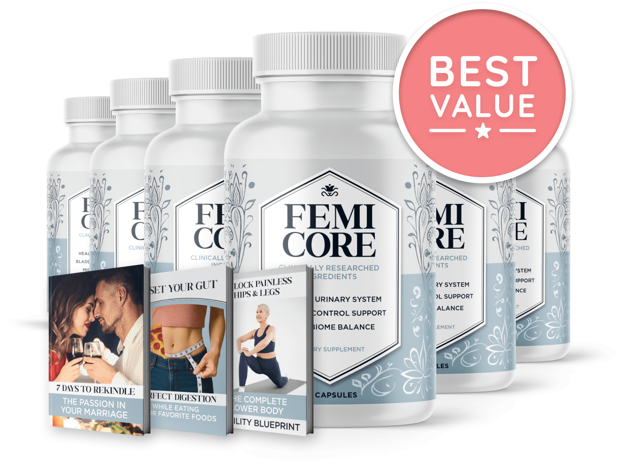 FemiCore Natural Bladder Support Supplement 6 Bottle Supply